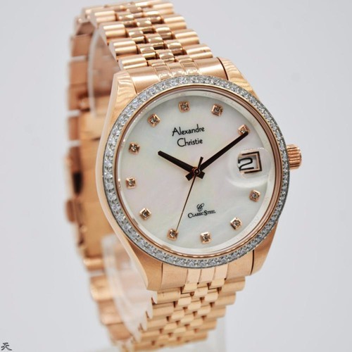 Jam Tangan Wanita Rosegold Alexandre Christie AC 5008 MD