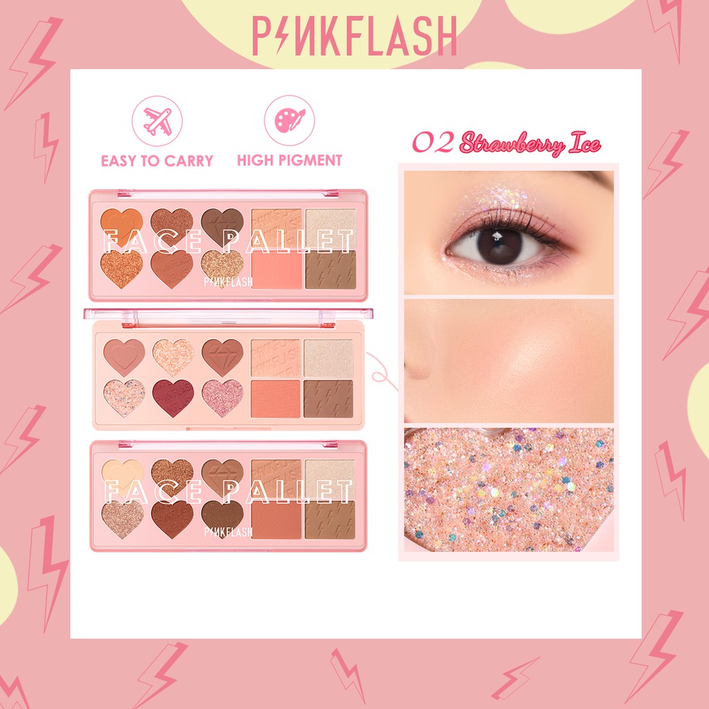 Pinkflash Multiple Face Palette 4in1 Blush Contour Highlighter Eyeshadow Pinkflash Eyeshadow Pallete Pinkflash Eyeshadow Palette Pinkflash Eyeshadow  Pink Flash