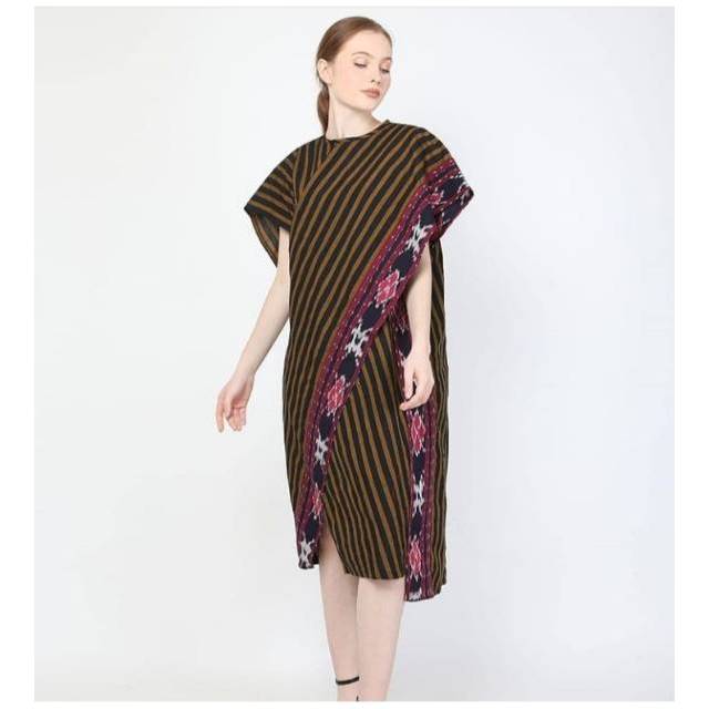 Dress tenun ikat mix lurik surjan