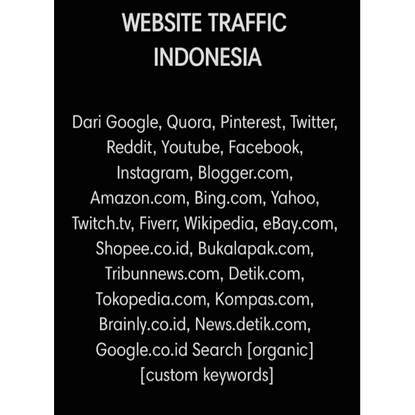 WEBSITE TRAFFIC INDONESIA (PILIH REFERER) BACA DESKRIPSI