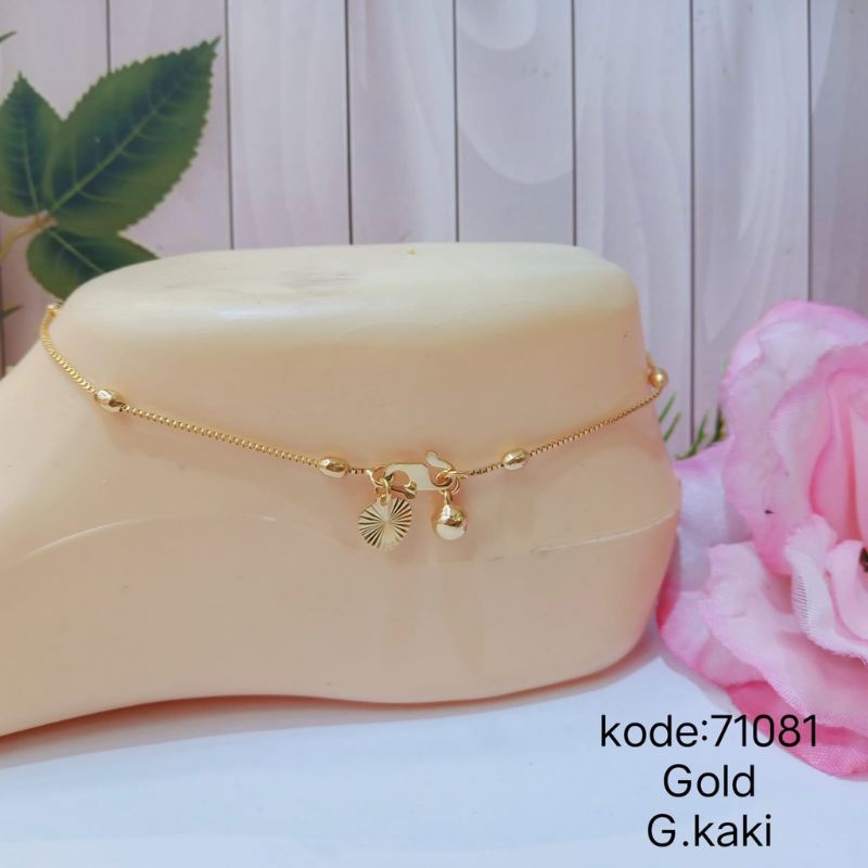 GELANG KAKI BIJI LADA KOMBINASI TITANIUM LAPIS EMAS 18k 74004.17-4.71081