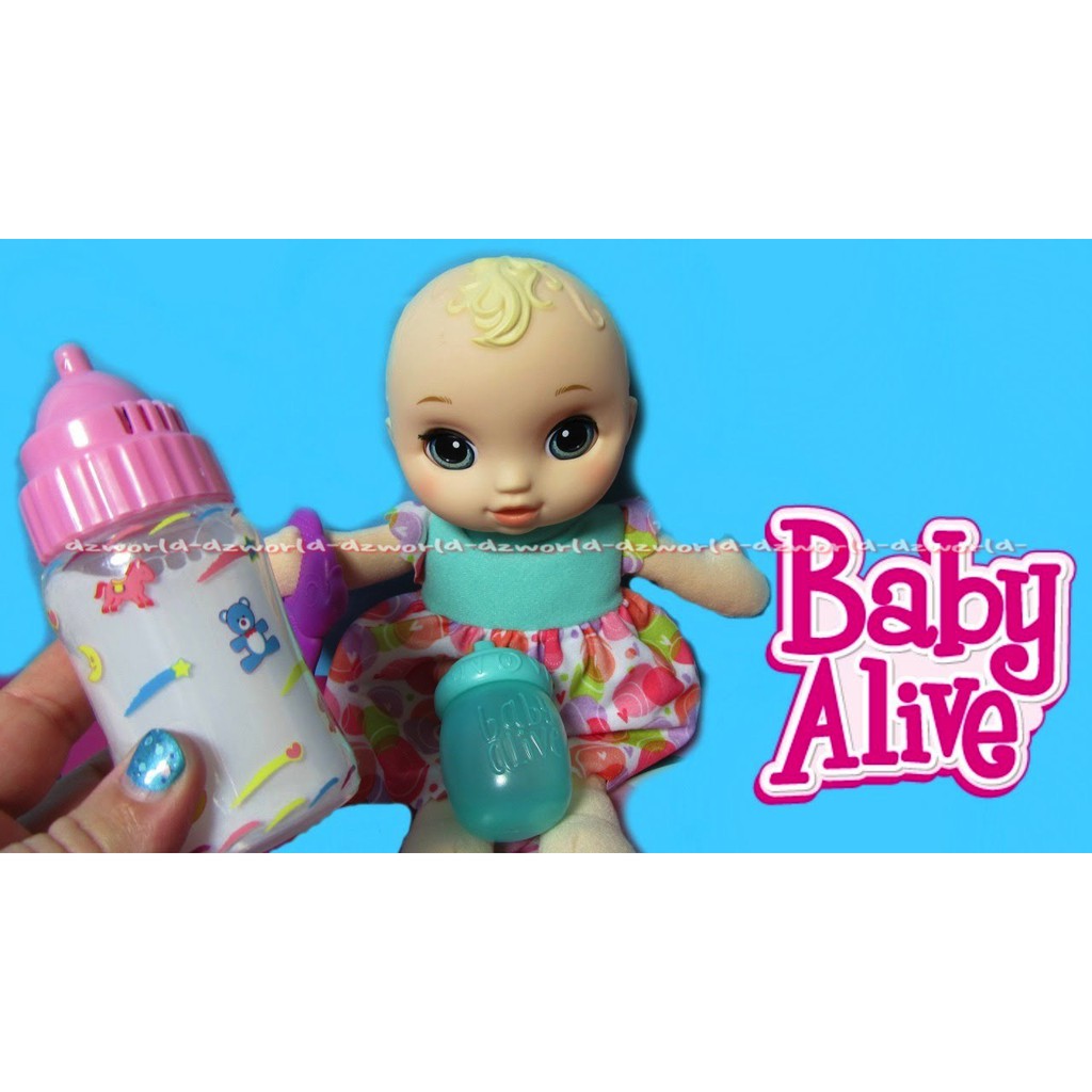 Baby Alive Lil Slumber boneka bayi yang mengantuk lengkap dengan botol susu dan cincin tumbuh gigi