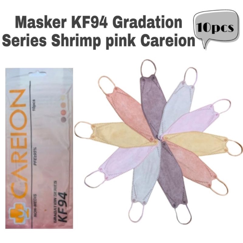 KF94 4ply Masker Careion Gradation Colour Shrimpink Grey Matcha Morgandi isi 10pcs