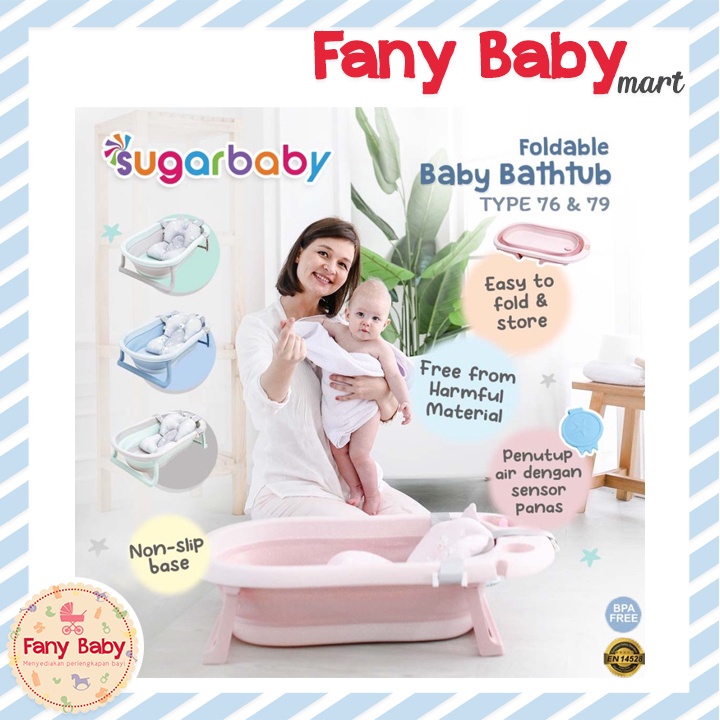 SUGAR BABY FOLDABLE BABY BATHTUB WITH HEAT SENSOR F76 &amp; F79