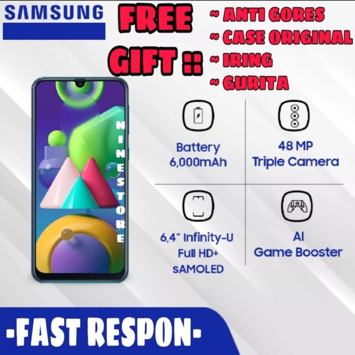 Samsung Galaxy M21 - Baterai 6000 MaH Super Amoled 48 MP RAM 4/64 GB