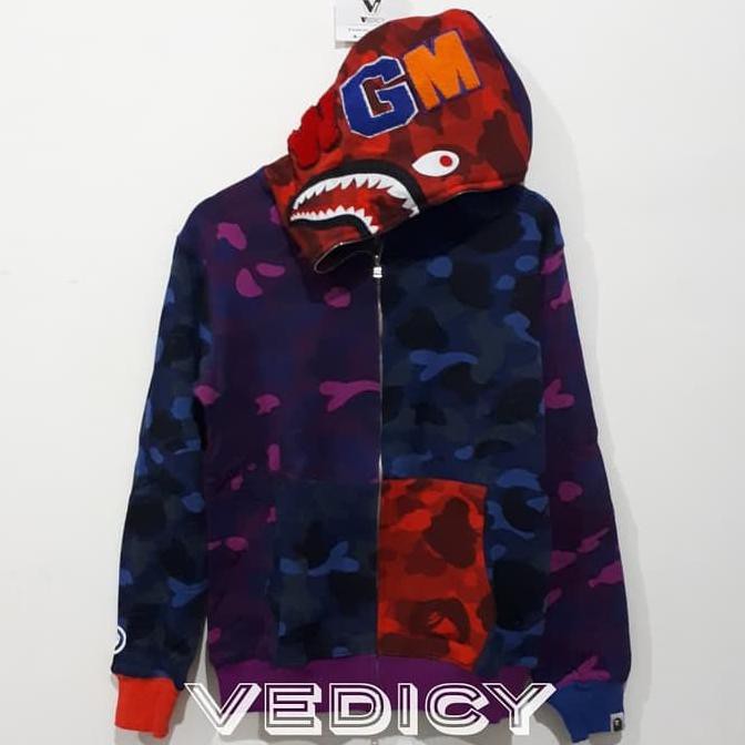 bape multi color hoodie