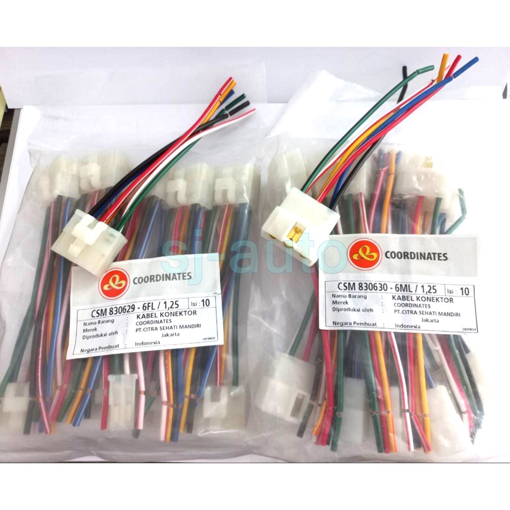 Soket isi 6 dengan kabel dan pengunci merk Coordinates connector 6 pin