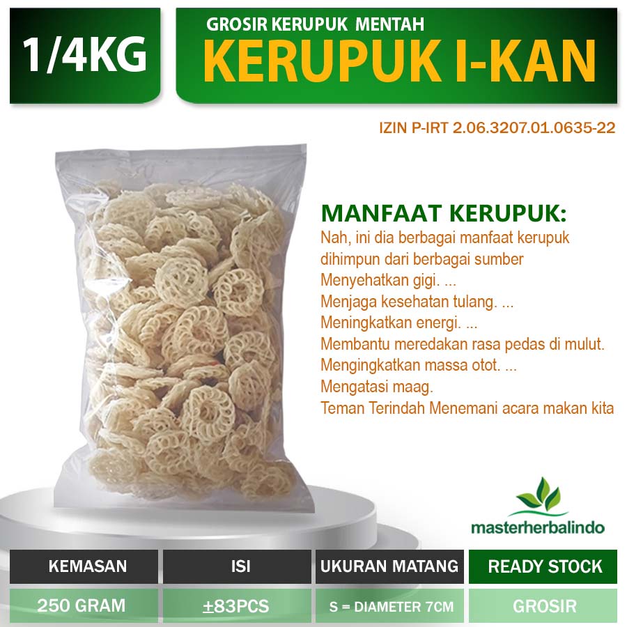 

kerupuk mentah putih bulat ikan gurih renyah garing 250gr