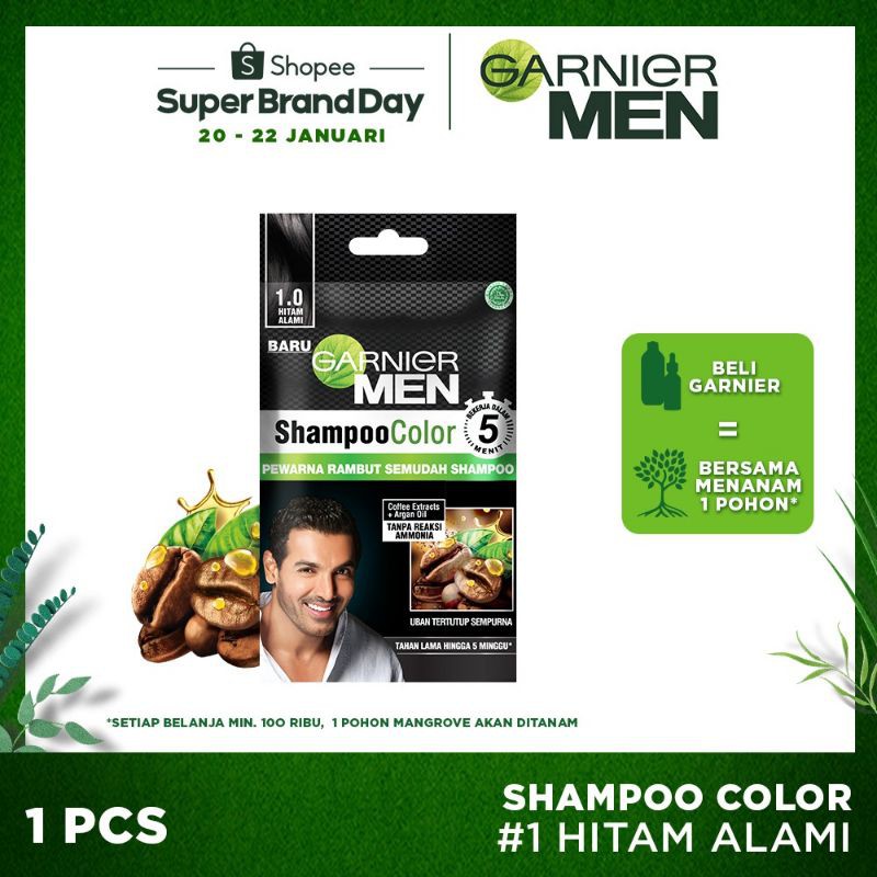 [ sachet ] Garnier Men Shampoo Color - Pewarna Rambut