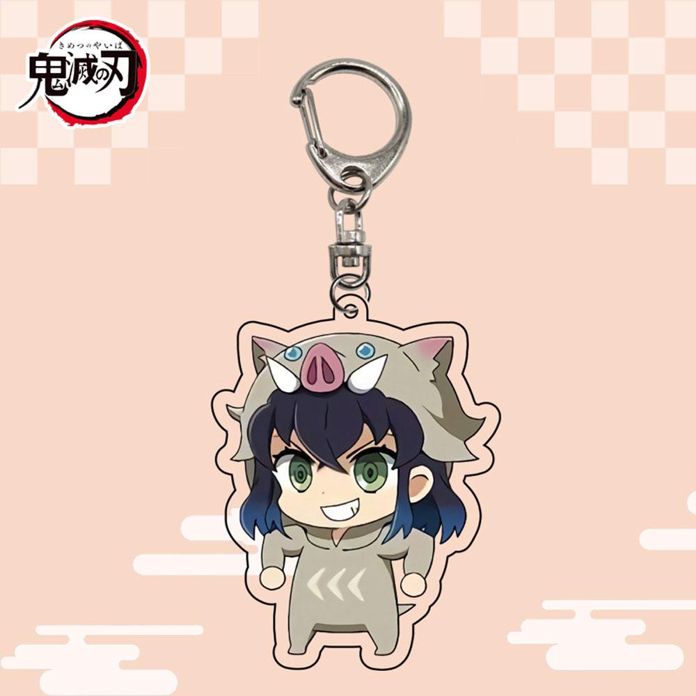 [Elegan] Hadiah Gantungan Kunci Demon Slayer Akrilik Kimetsu No Yaiba Miniatur Inosuke Scultures Key Ring