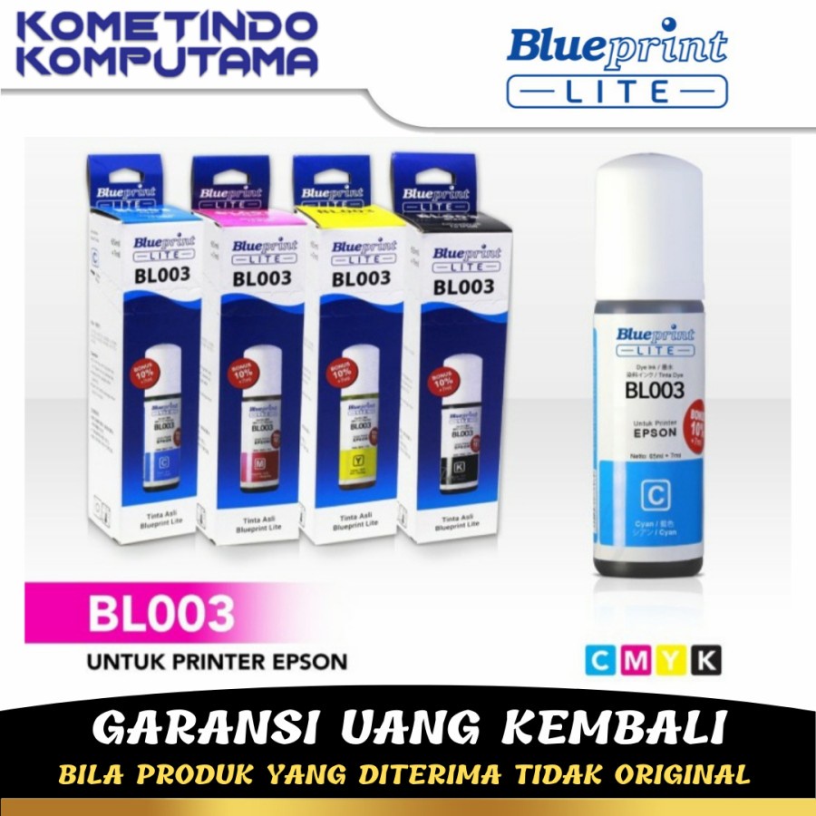 HITAM Tinta Epson 003 BLUEPRINT LITE 72ml BLACK 100% ORIGINAL BL003