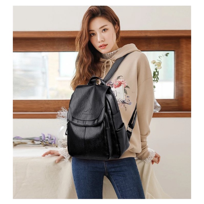 Tas Wanita Ransel Tas Sintetis Kulit Tas MOCHILLASTORE Tas Backpack Women Korean Style Populer