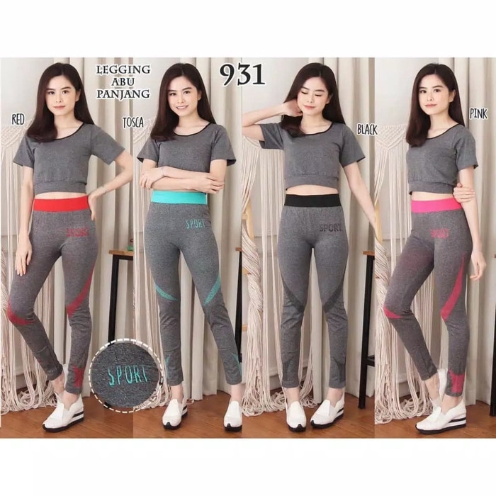 Setelan baju senam aerobik/ fitness olahraga import wanita