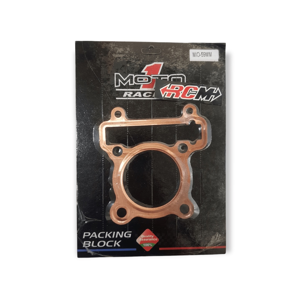 PAKING PERPAK GASKET PACKING BLOCK HEAD COP KOP ATAS TEMBAGA KUNINGAN KUNING YAMAHA MIO NOUVO FINO 0.5 0,5 59MM 59 MM ORI ORIGINAL MOTO1 ASLI