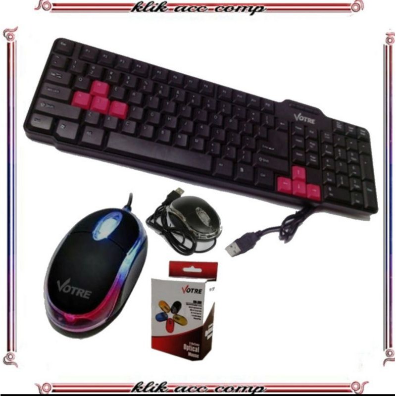 Votre Paket Keyboard Mouse USB kb 2308 - HITAM