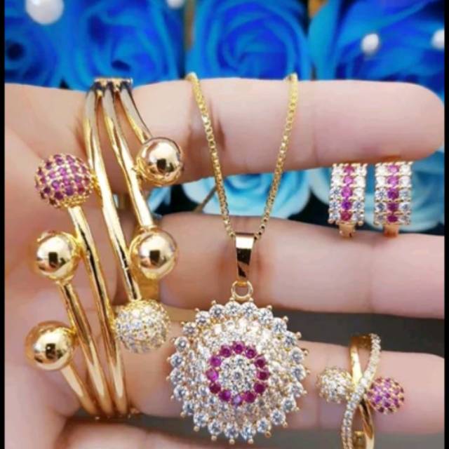 Xuping set perhiasan lapis emas