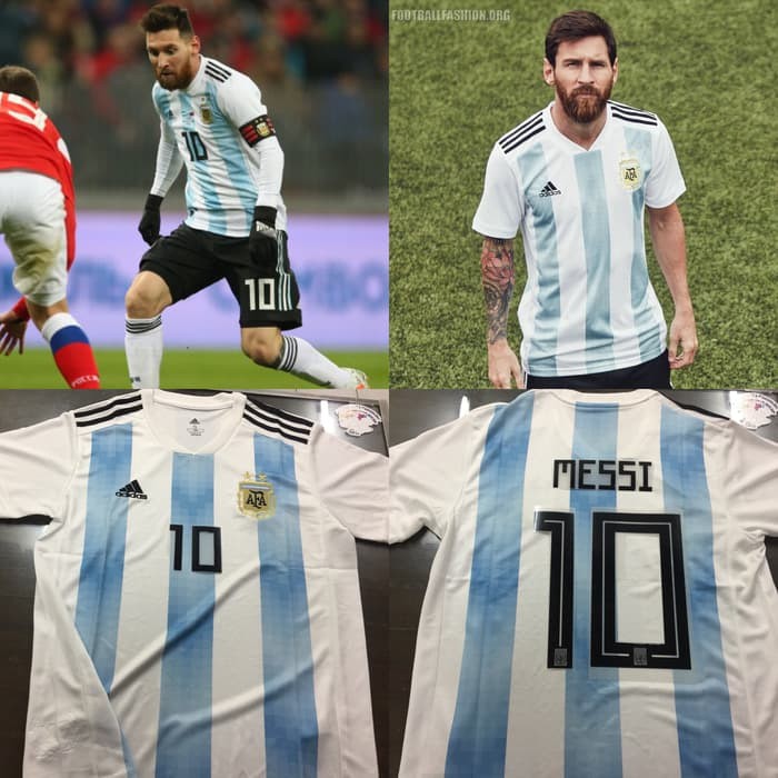 Jersey Baju Kaos Argentina Home World Cup 2018 + CUSTOM NAMESET BEBAS