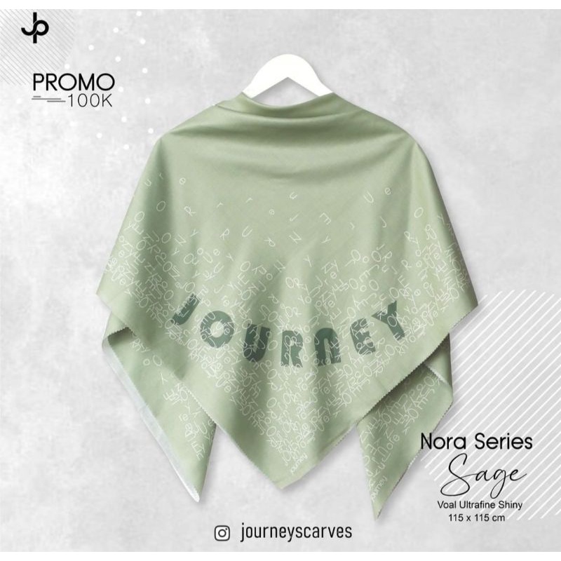 HIJAB SEGI EMPAT JOURNEY SCARVES NORA SERIES SAGE VOAL SHINY ORIGINAL