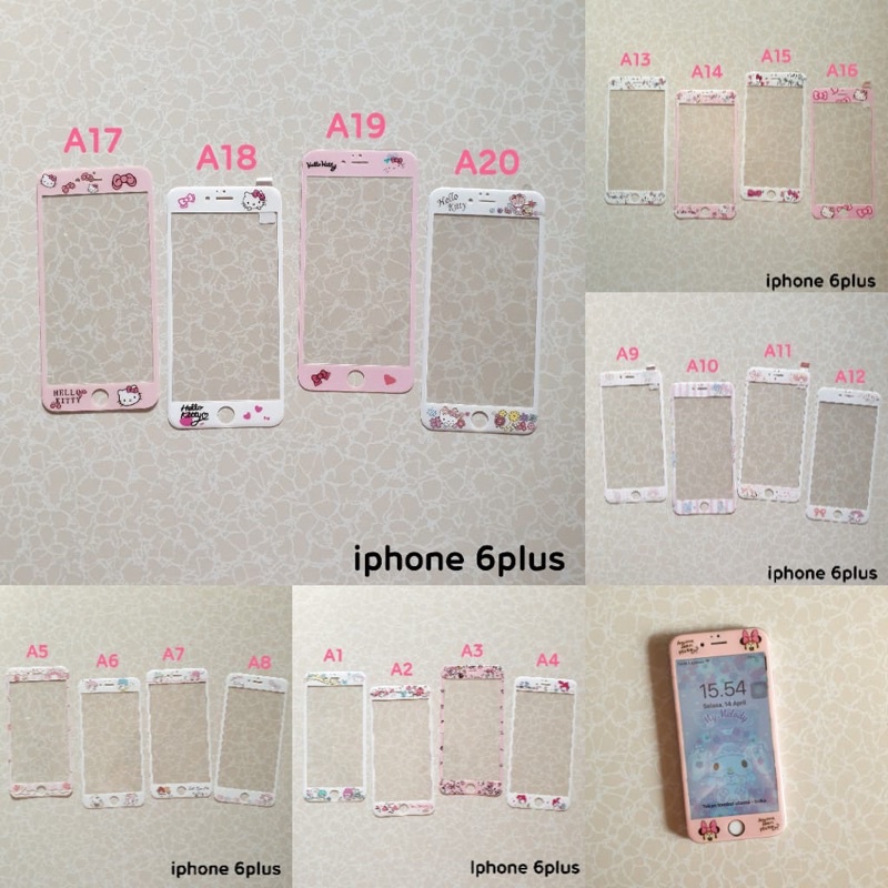 [ vhieshop ] RANDOM MOTIF ANTI GORES  TEMPERED GLASS  6 7 8 l6 PLUS