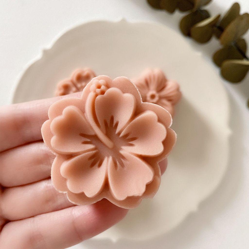 【 ELEGANT 】 Sakura Cetakan Mooncake 1set Motif Bunga Kreatif DIY Dapur Gadget Pie Membuat Mooncake Press