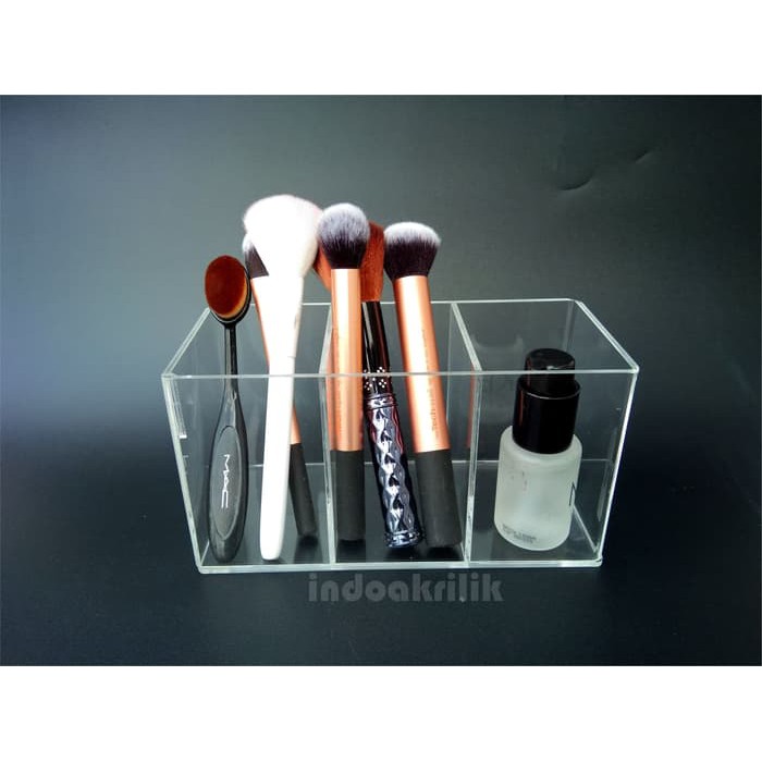 

Tempat Brush Slot 3 bahan akrilik acrylic