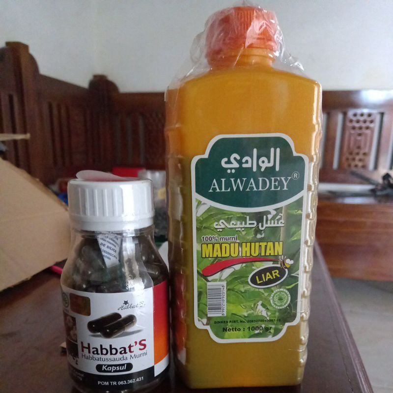 

Paket Hemat Madu Hitan liar 1kg & Habbatusauda serbuk 200kpl