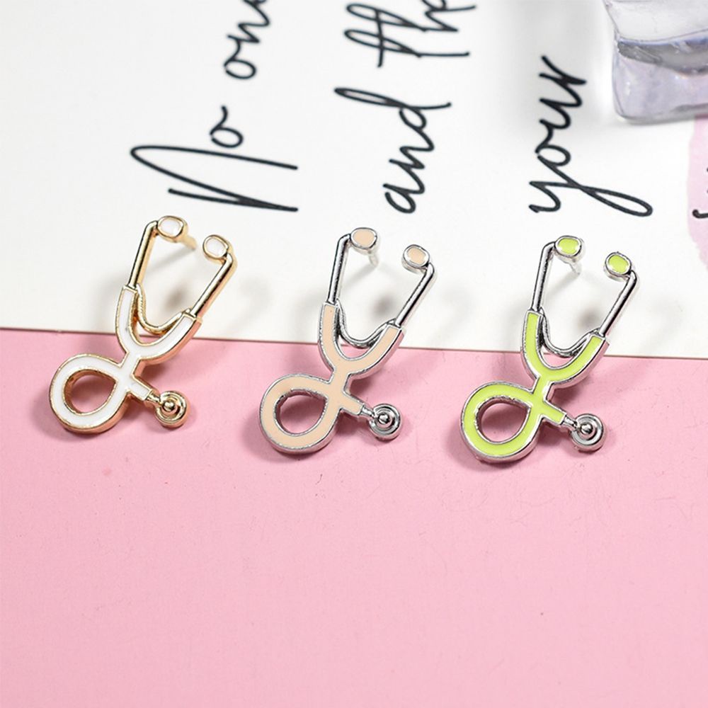 Needway  Fashion Brooch Retro Stethoscope Stethoscope Brooch Enamel Pins Multicolor Jewelry Gifts Doctor Jackets Badge/Multicolor