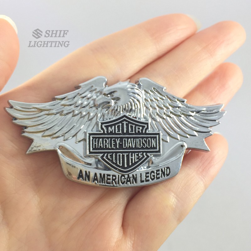 1Pc Stiker Emblem / Badge Motif Elang Harley Davidson Bahan Metal untuk Motor / Mobil
