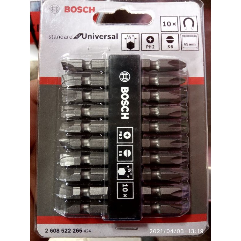 bosch mata obeng ph2/sl6 65mm (1pcs)