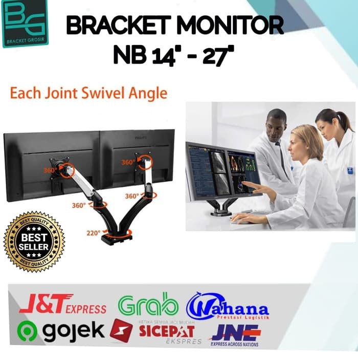 BRACKET MONITOR 14&quot; SAMPAI 27&quot; 2 LAYAR NORTH BAYOU