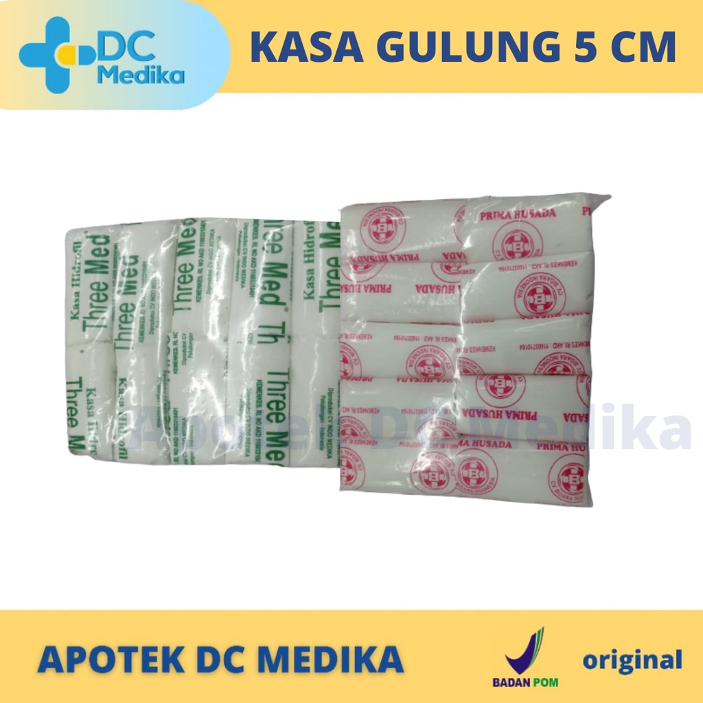 Kasa Gulung 5 cm isi 10 roll / Kassa Verban 5cm x 4 yard / Prima Husada / Arsenio / Medline / Kassa / Luka / Pembalut / Verband / Perban