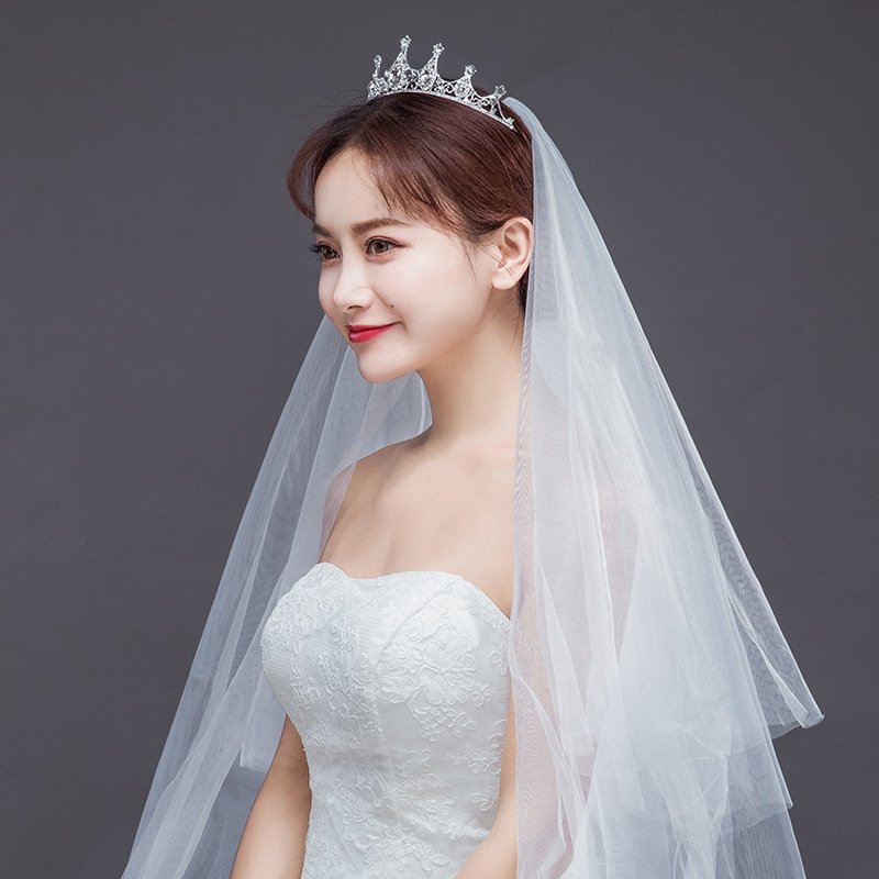 Tiara Mahkota Princess Bahan Alloy Warna Silver untuk Wanita