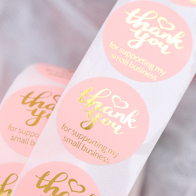 500pcs / Roll Stiker Desain Thank You For My Small Business Ukuran 1 Untuk Hadiah