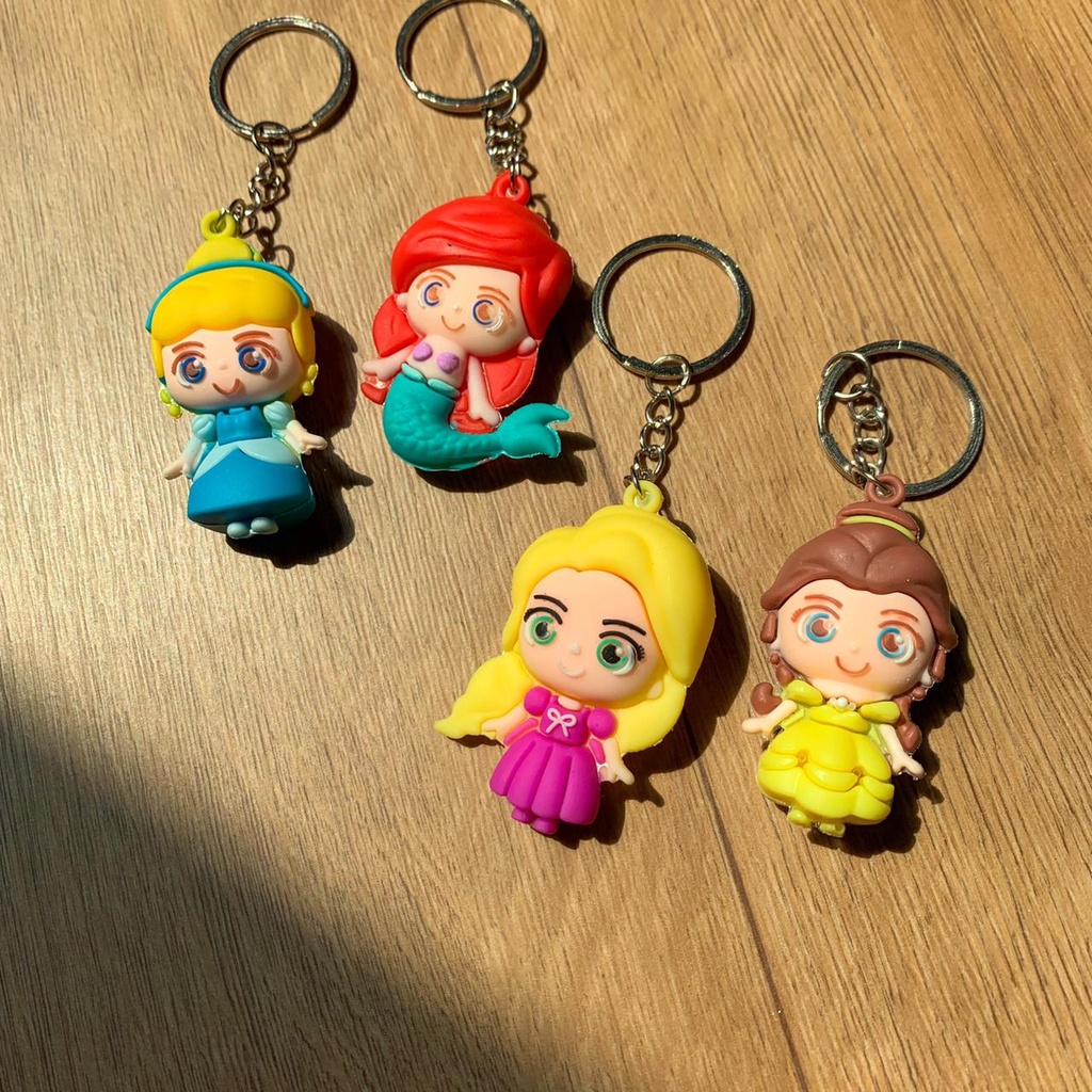 GANTUNGAN KUNCI DISNEY PRINCESS CINDERRELA RAPUNZEL BELLE ARIEL IMPORT TERMURAH SOUVENIR LUCU UNIK