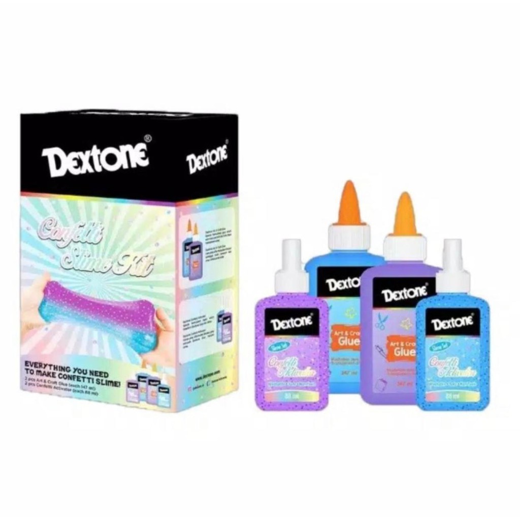 Dextone Slime Kit Set GITD Glow Metallic slime anti gagal