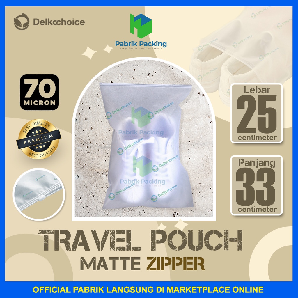 Travel Pouch Organizer Zipper / Serbaguna Pouch Matte Polos 25x33cm Satuan