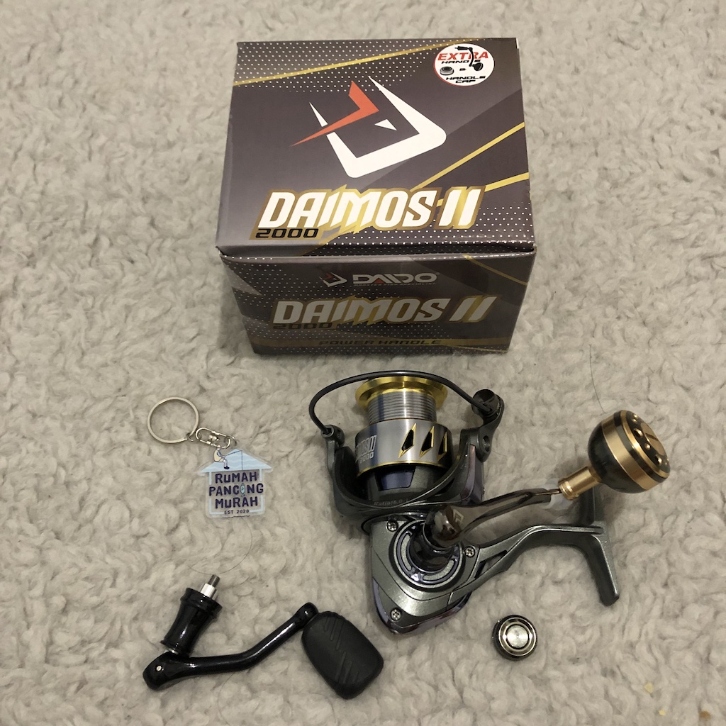 Reel Pancing DAIDO Daimos II 2000 Power Handle Bonus Handel Knob Knop Max Drag Besar Katrol Kerekan 