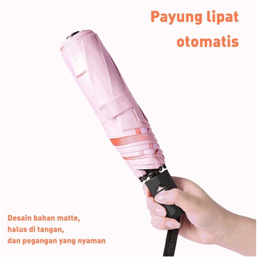 Payung Otomatis - bahan vinyl perlindungan UV unisex multifungsi payung hujan payung matahari