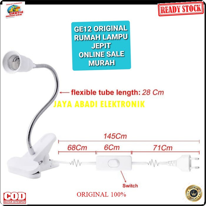 G12 Original rumah lampu belajar jepit lampu baca fitting e27 clamp led light power terang saklar mesin fleksibel belalai lentur lamp meja emergency bohlam penerangan hias Senter gantung sorot dinding G12  Bisa segala jenis lampu  Lampu Meja Jepit Fleksib