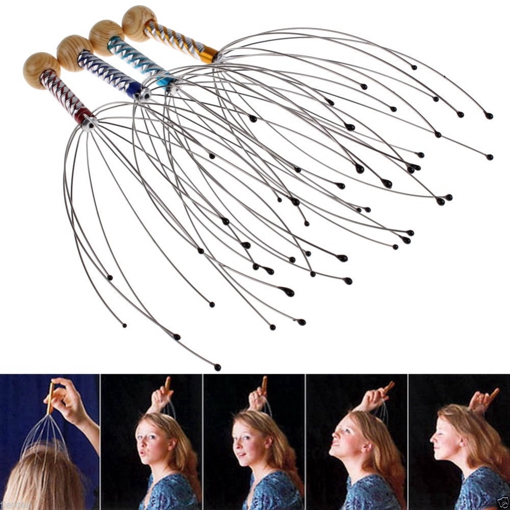Head Relax Massage Tools / Neck Stress Relief Massager / Release Head anti-stress Skin Care Claw Massager / Octopus Scalp Stress Relax Spa Healing Alloy Massager
