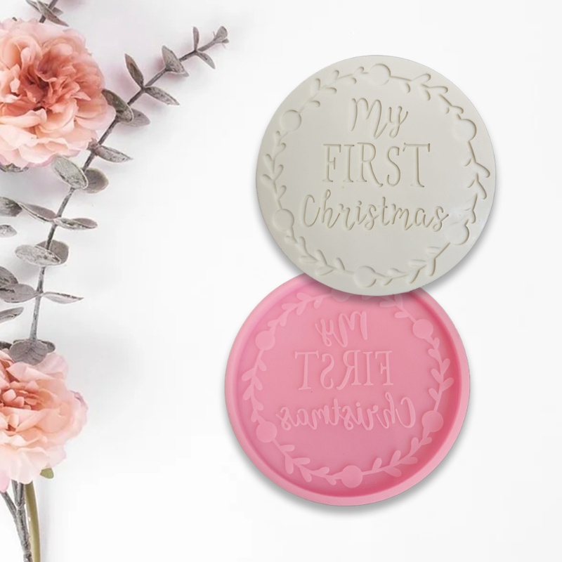 Cetakan Kristal Epoxy Desain My First Christmas Coaster Diy Untuk Perhiasan