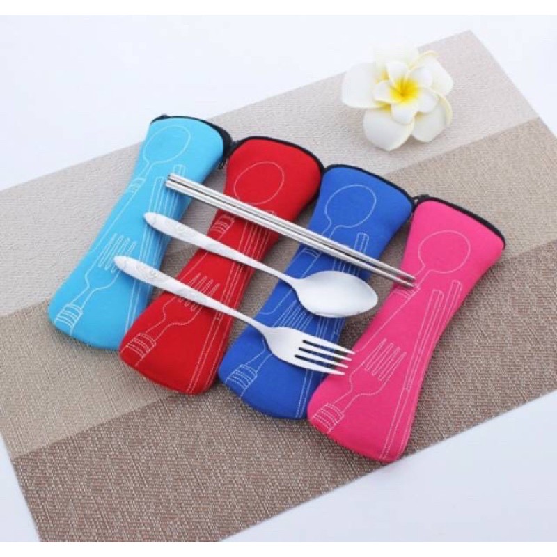 SENDOK SET POUCH SENDOK GARPU SENDOK SET SUMPIT