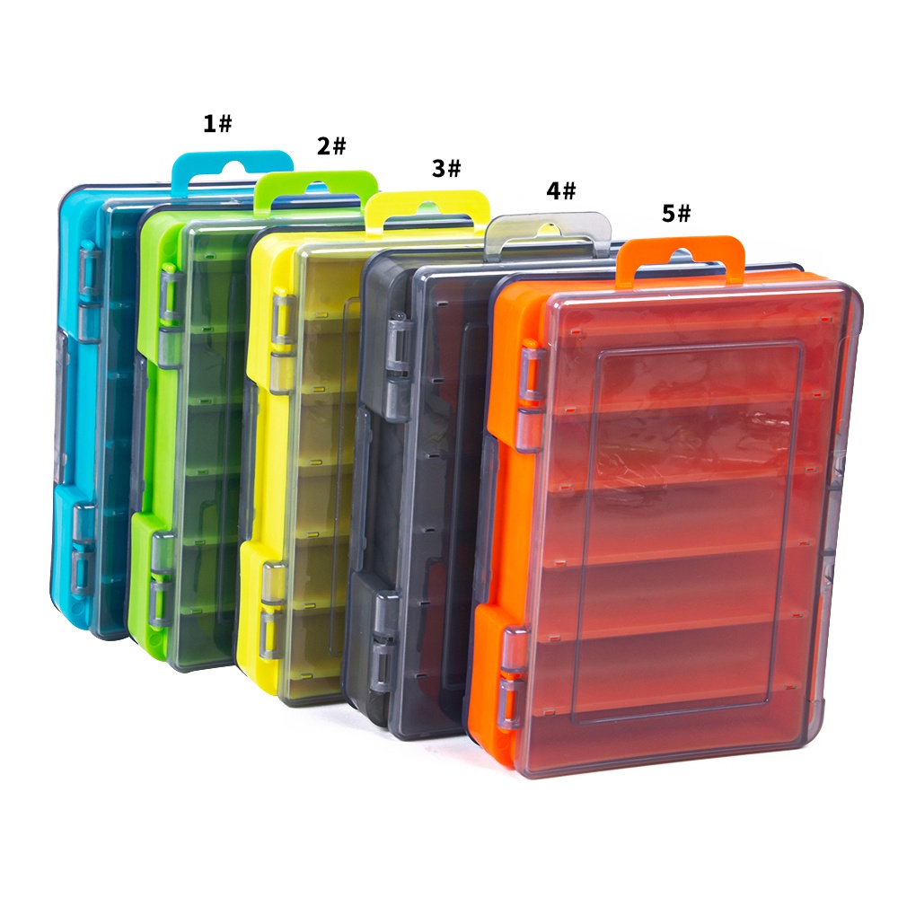 HENGJIA 14*10*2.8CM Fishing Bait Storage Box Double-Layer Fishing Bait Box Portable Multi-grid Fishing Tackle Storage Box