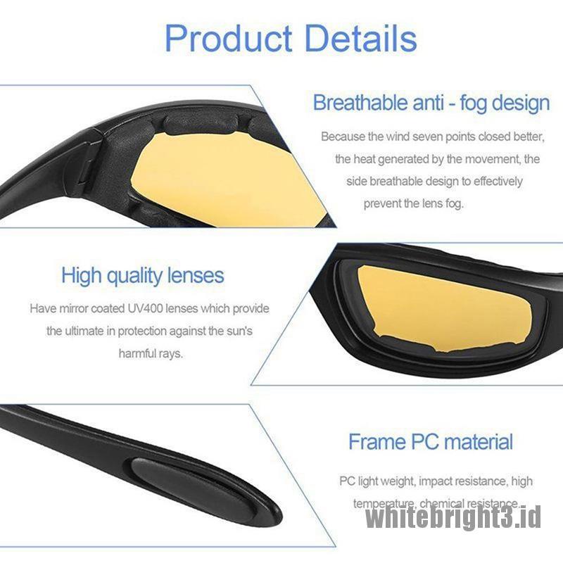 Kacamata Lensa Polarized Anti Silau Warna Putih Untuk Berkendara Malam Hari