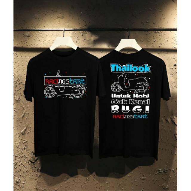 Fourfashion Kaos Pria Kaos Distro THAILOOK RACING START Black FN180