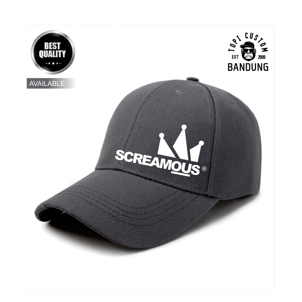 Topi Baseball  SCREAMOUS Pria Wanita Topi Jaring Jala SCREAMOUS Baseball Cap Bisa Tulis Nama Bisa COD Gratis Masker Original High Premium Quality