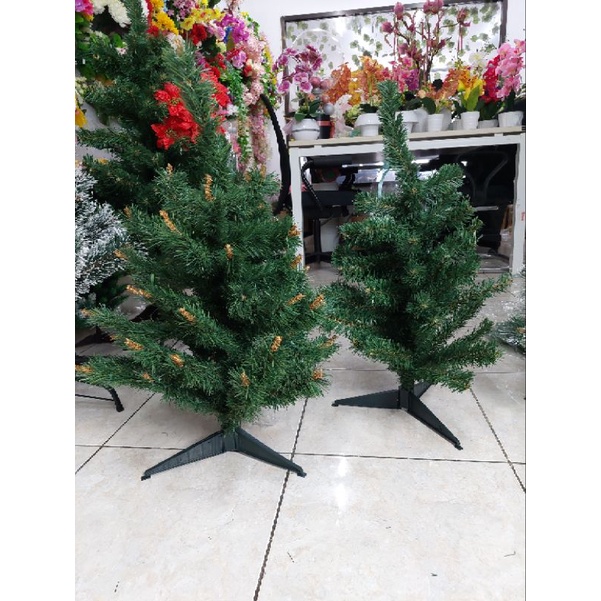 Pohon natal mini kecil bersalju pvc 60cm untuk hiasan meja sudut ruangan