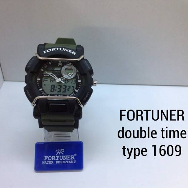 Fortuner AD1609 Dual Time Original Jam Tangan Pria Waterresist - Tahan Air