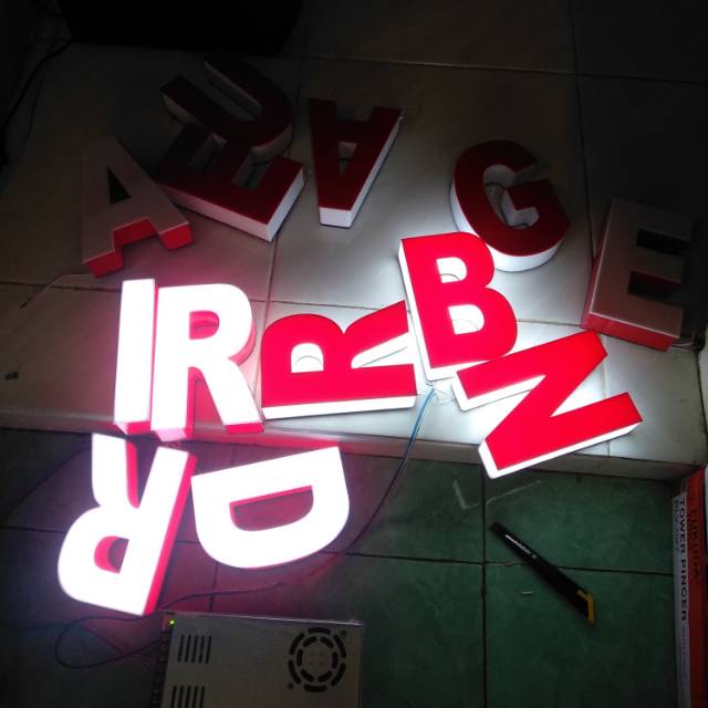 Jual Huruf Timbul Nyala Neon Sign Per Cm Tinggi Huruf Shopee Indonesia