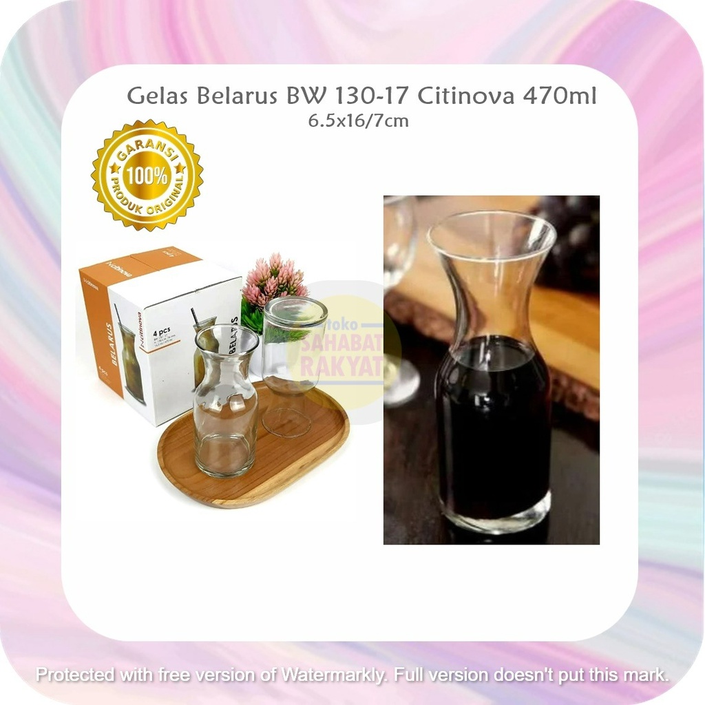 [set 4 pcs] UTL044J Gelas Cafe/Gelas Carafe Belarus Citinov BW 130-8 470ml